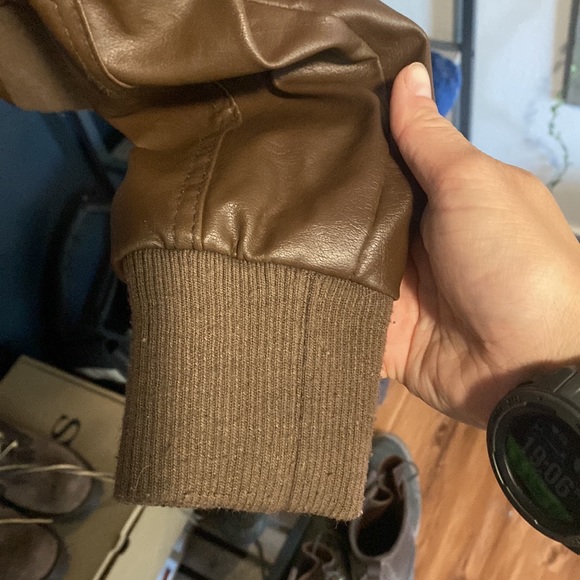 New look pleather jacket size large with fleece inside hood - Picture 3 of 3